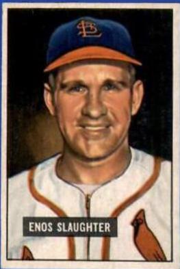 Enos Slaughter #58 Baseball Cards 1951 Bowman