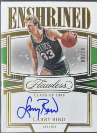 Larry Bird #8 Basketball Cards 2022 Panini Flawless Enshrined Signature