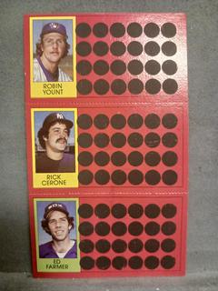Robin Yount, Rick Cerone, Ed Farmer #54, 28, 10