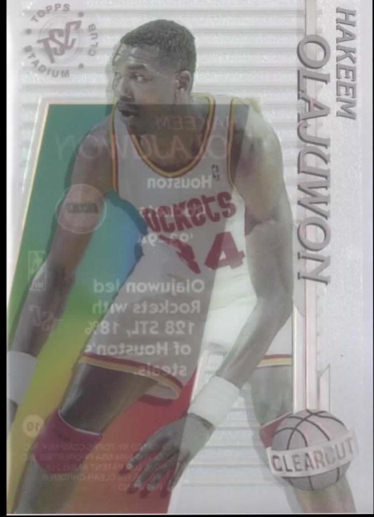 Hakeem Olajuwon #10 Basketball Cards 1994 Stadium Club Clear Cut