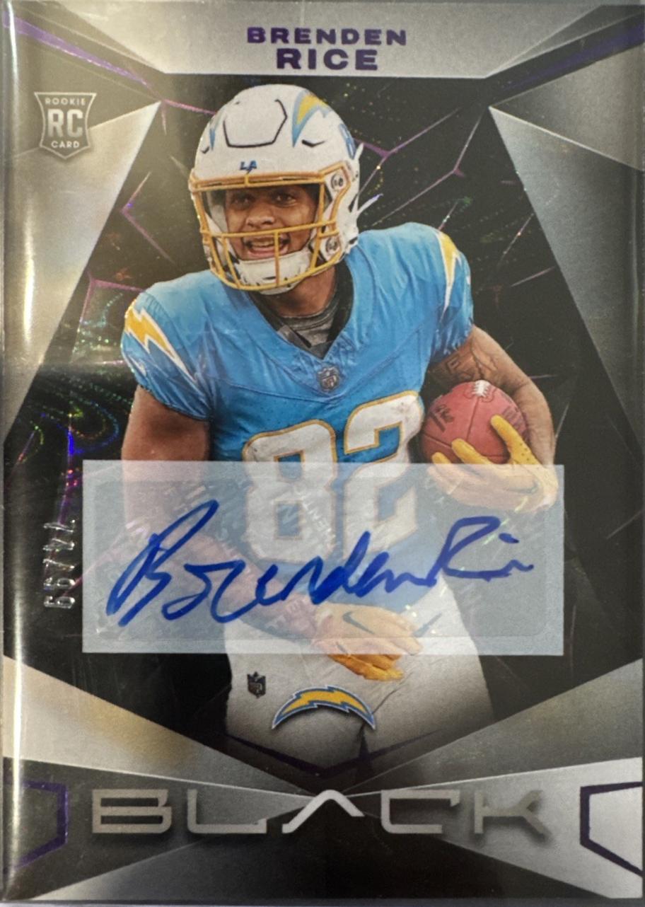 Brenden Rice #112 Football Cards 2024 Panini Black Rookies Autograph
