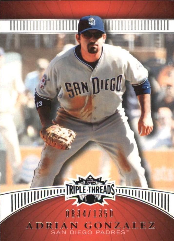 Adrian Gonzalez #31 Baseball Cards 2010 Topps Triple Threads