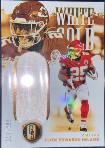 Clyde Edwards Helaire #GG-CEH Football Cards 2022 Panini Gold Standard Gear