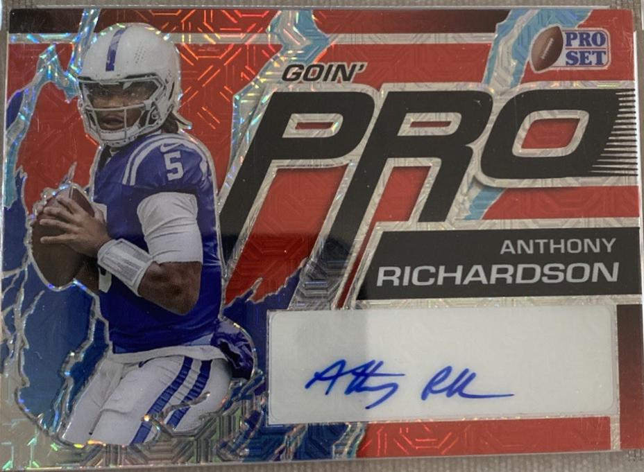 Anthony Richardson #GP-AR1 Football Cards 2023 Pro Set Metal Goin' Pro Autograph