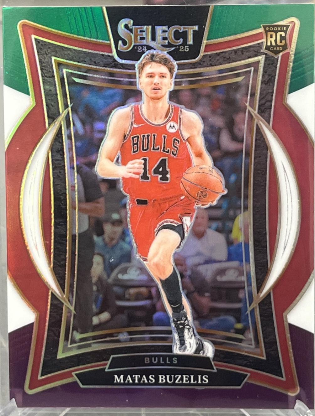 2024 Panini Select Matas Buzelis [Green White Purple Prizm] #70 card