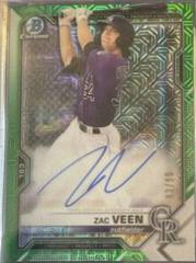 Zac Veen [Green Refractor] #BMA-ZV Prices | 2021 Bowman Chrome