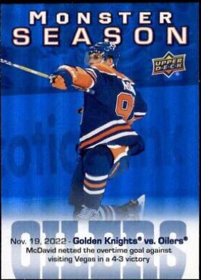 Connor McDavid #MS-18 Hockey Cards 2023 Upper Deck Monster Season