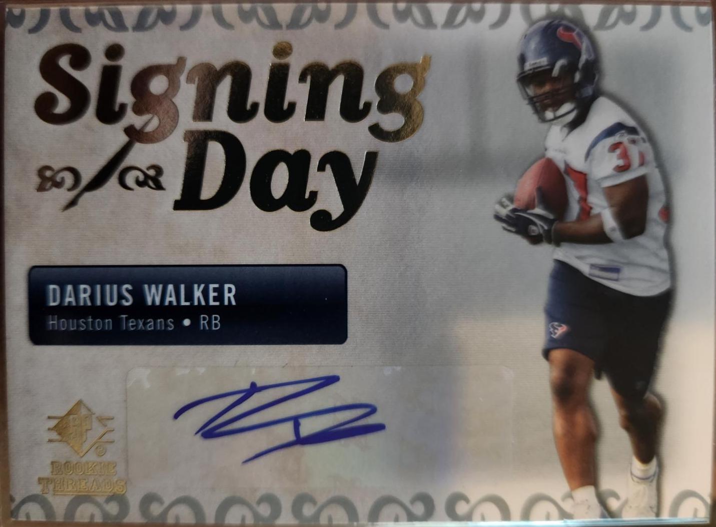 Darius Walker #SDA-DW Football Cards 2007 SP Rookie Threads Signing Day