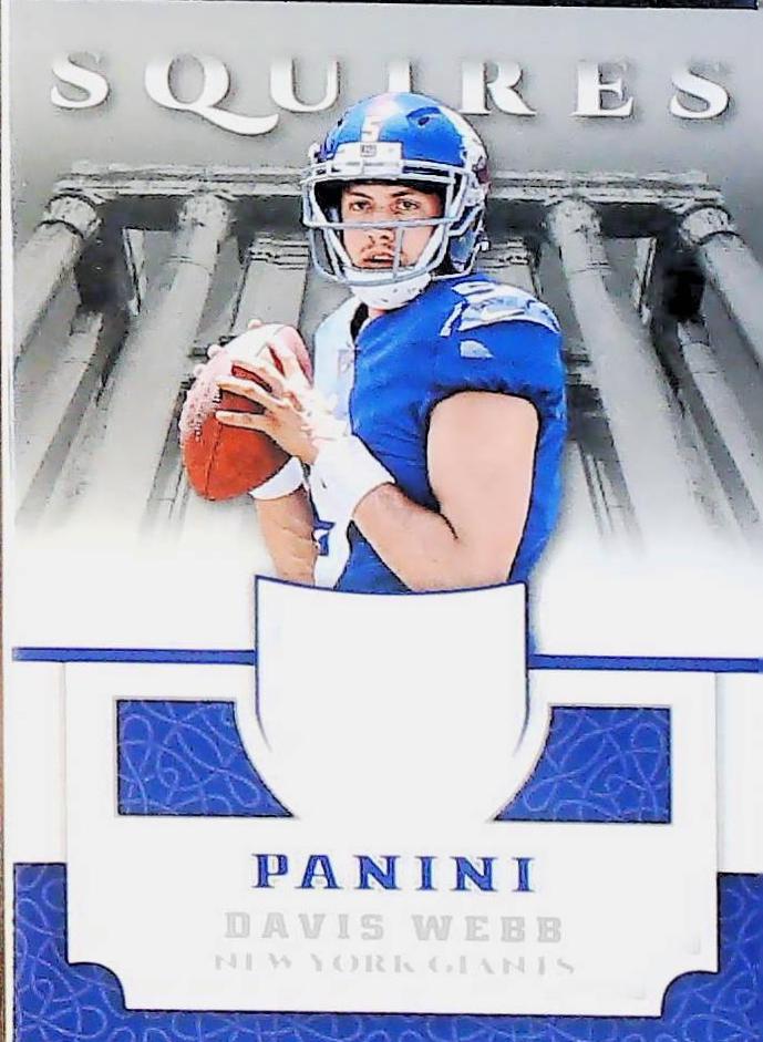 Davis Webb #SQ-WE Football Cards 2017 Panini Squires Jersey