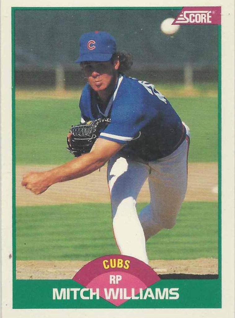 Mitch Williams #32T Baseball Cards 1989 Score Traded