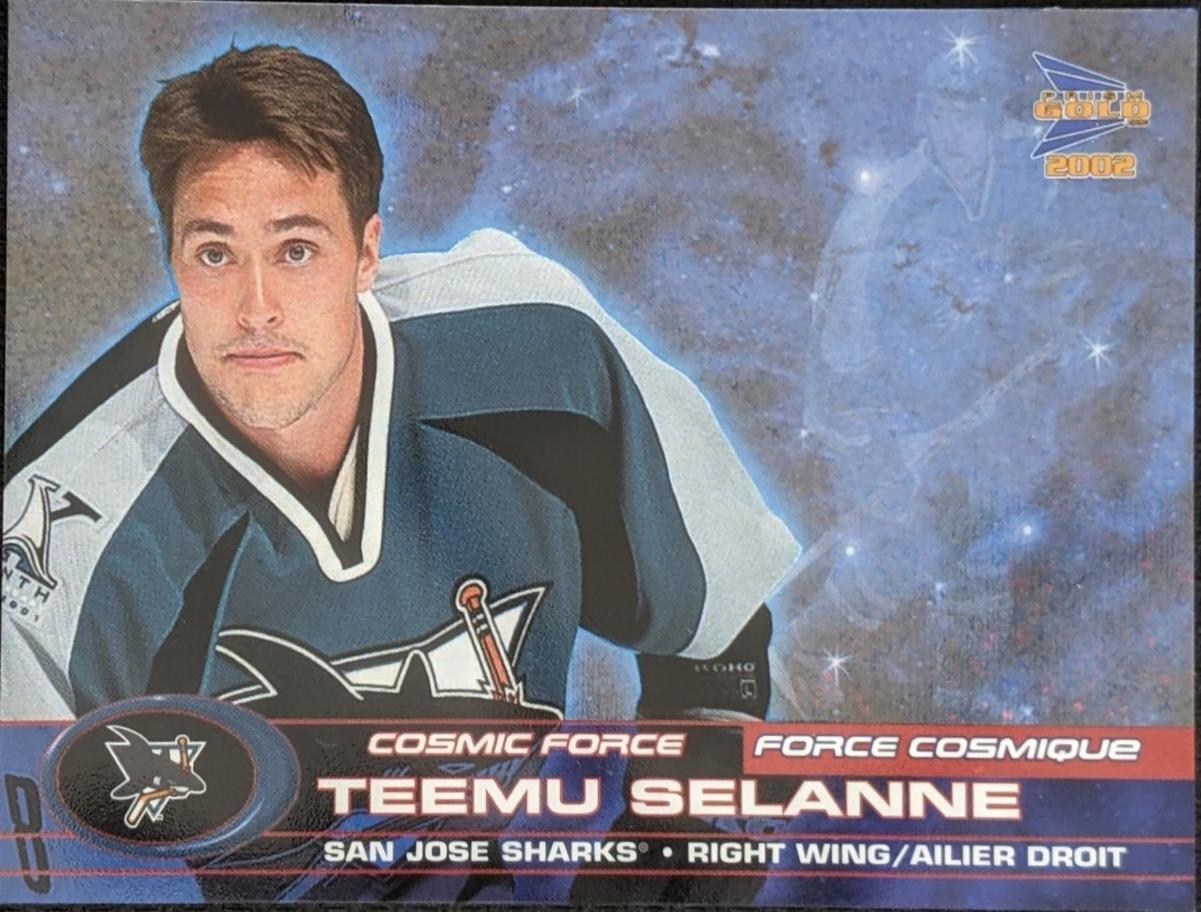 Teemu Selanne #4 Hockey Cards 2001 Pacific Prism Gold McDonald's Cosmic Force