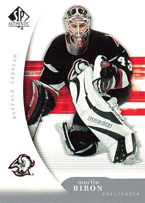 Martin Biron #14 Hockey Cards 2005 SP Authentic
