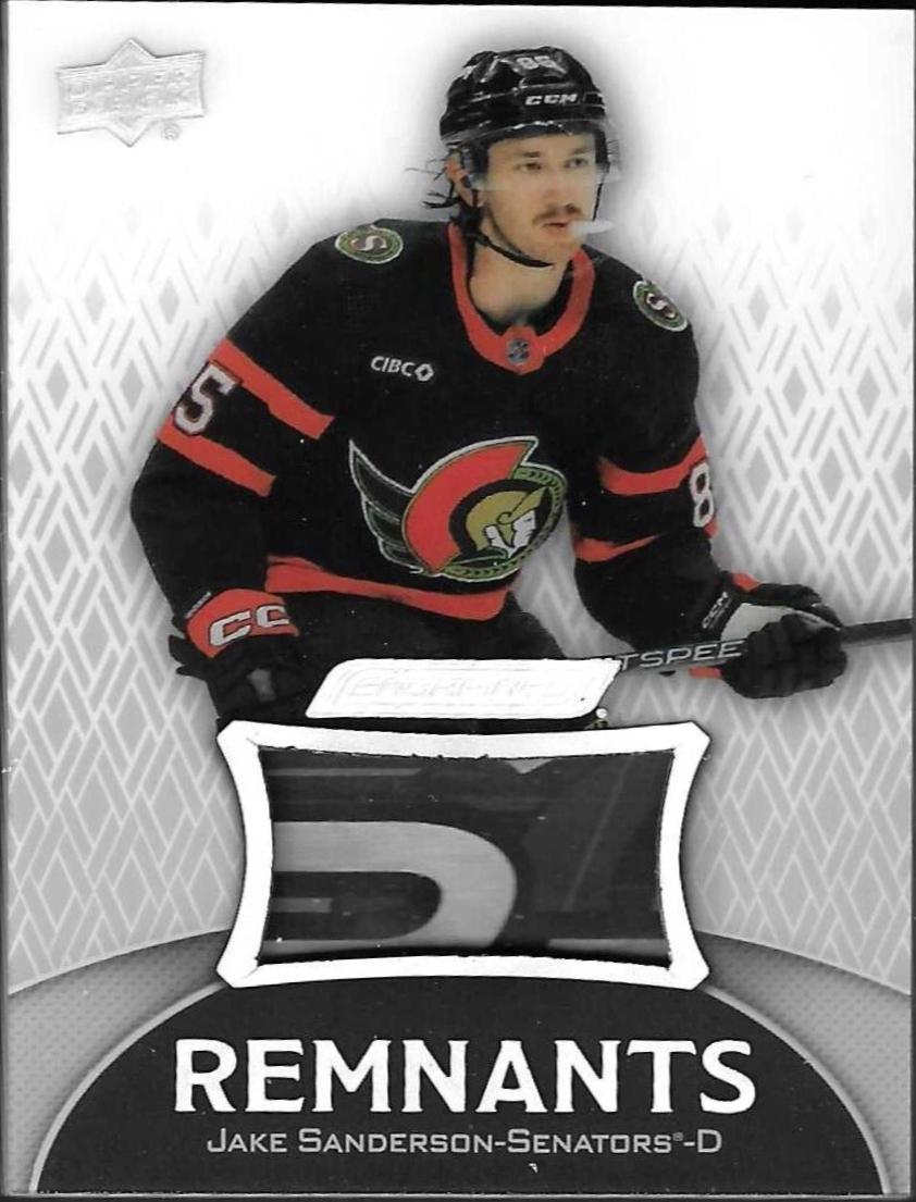 Jake Sanderson #R-SA Hockey Cards 2023 Upper Deck Engrained Signature Remnant