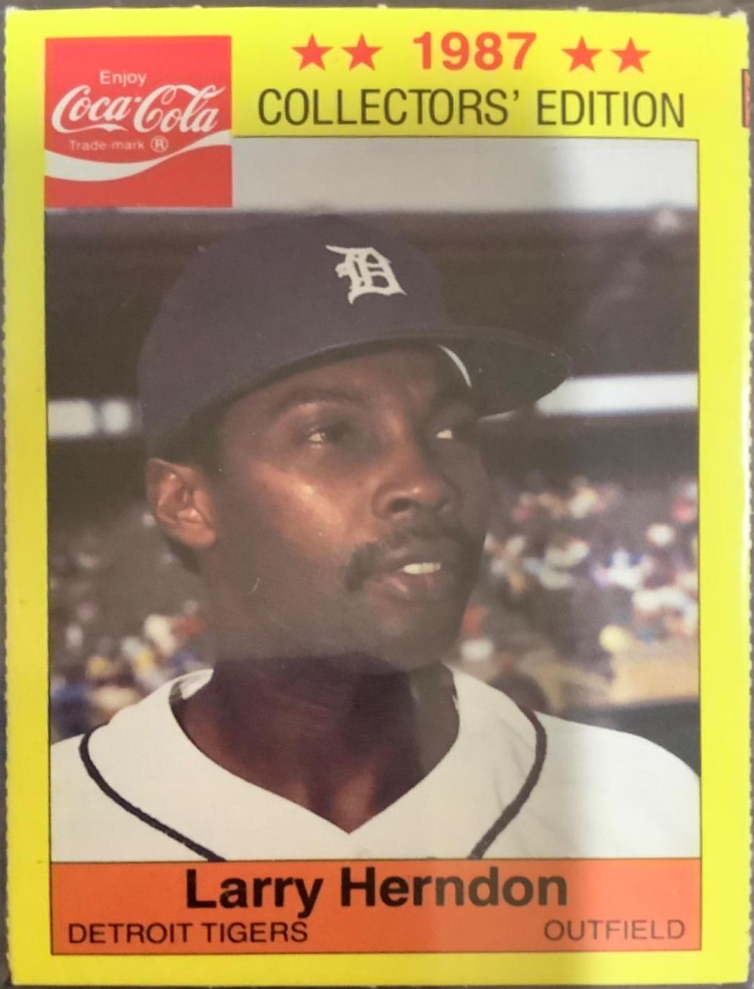 Larry Herndon #2 Baseball Cards 1987 Coca-Cola/SAS Detroit Tigers