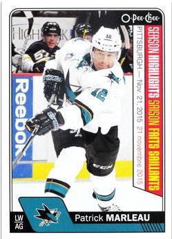 Patrick Marleau #607 2016 O Pee Chee Hockey