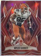 ⭐️HTC⭐️スターバースト⭐️ブラウンレザー⭐️レッドクリアストーン⭐️34インチ Myles Garrett [Red] #73 Prices | 2025 Panini Phoenix | Football Cards