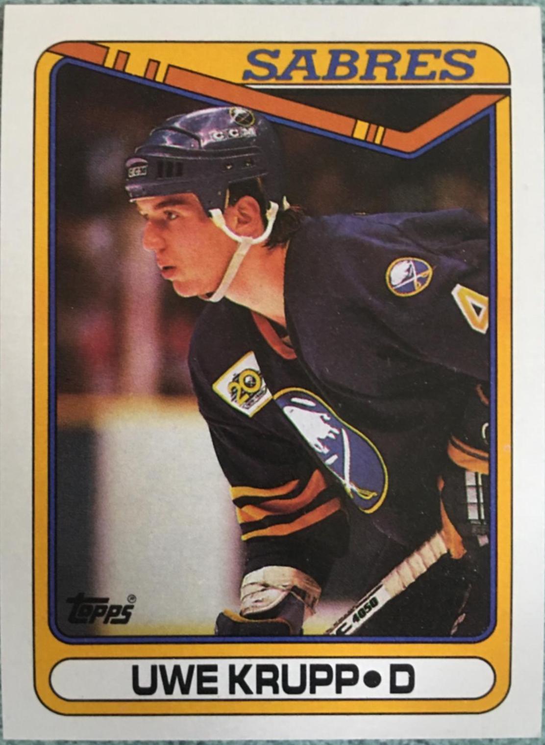 Uwe Krupp #390 Hockey Cards 1990 Topps