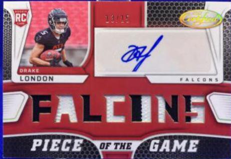 Drake London #PGS-DL Football Cards 2022 Panini Certified Piece of the Game Signatures