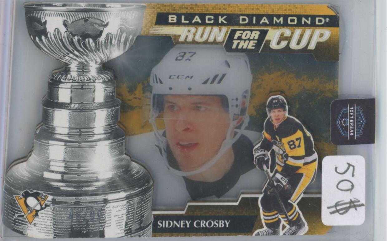 Sidney Crosby #RUN-SC Hockey Cards 2024 Upper Deck Black Diamond Run for the Cup
