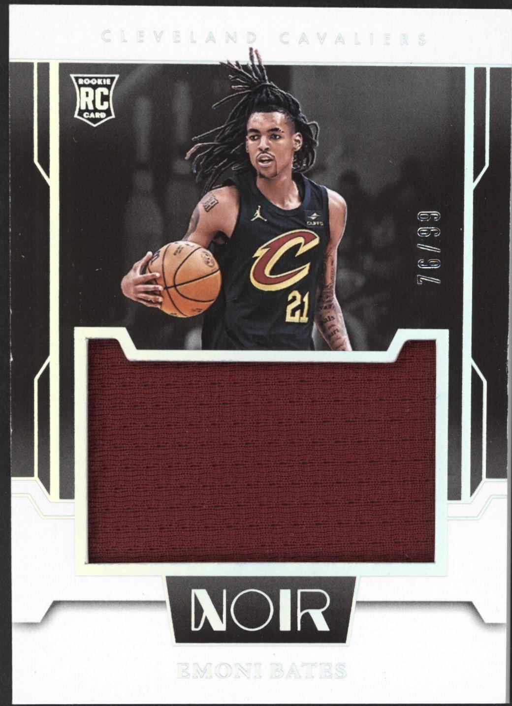 Emoni Bates #RJM-EBA Basketball Cards 2023 Panini Noir Rookie Jumbo Material
