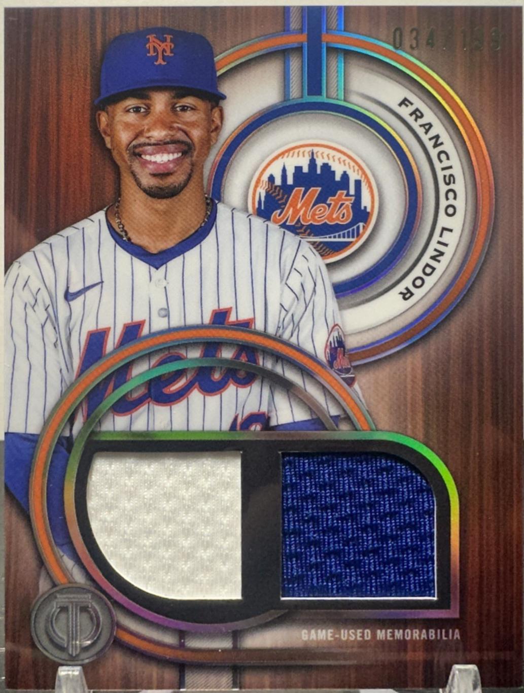 Francisco Lindor #DR-FL Baseball Cards 2025 Topps Tribute Single-Player Dual Relic