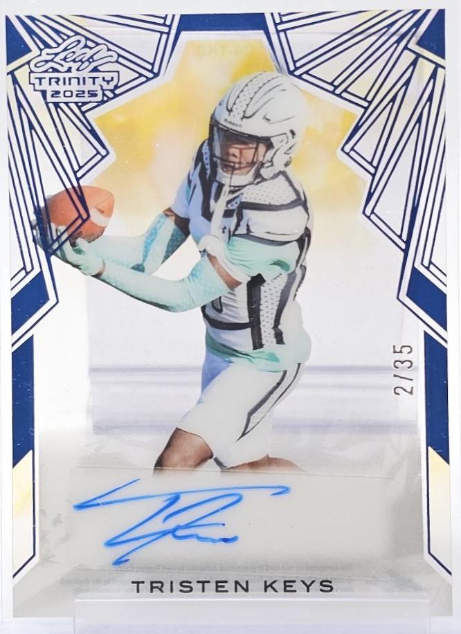Tristen Keys #CA-TK2 2025 Leaf Trinity Clear Autograph Football