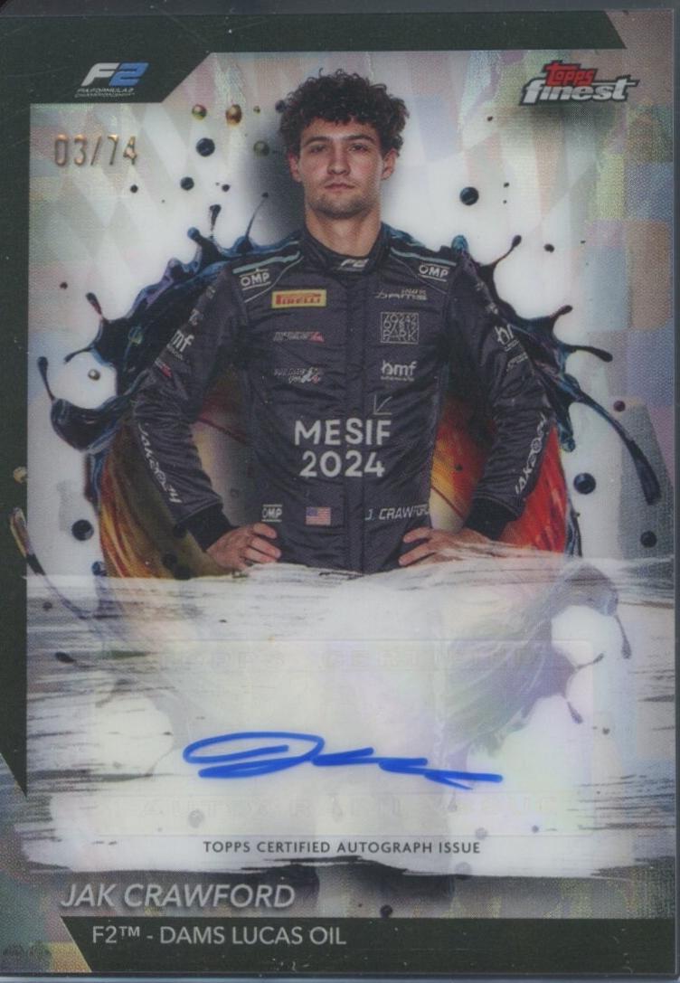 Jak Crawford #FAC-CRA Racing Cards 2024 Topps Finest Formula 1 Autograph