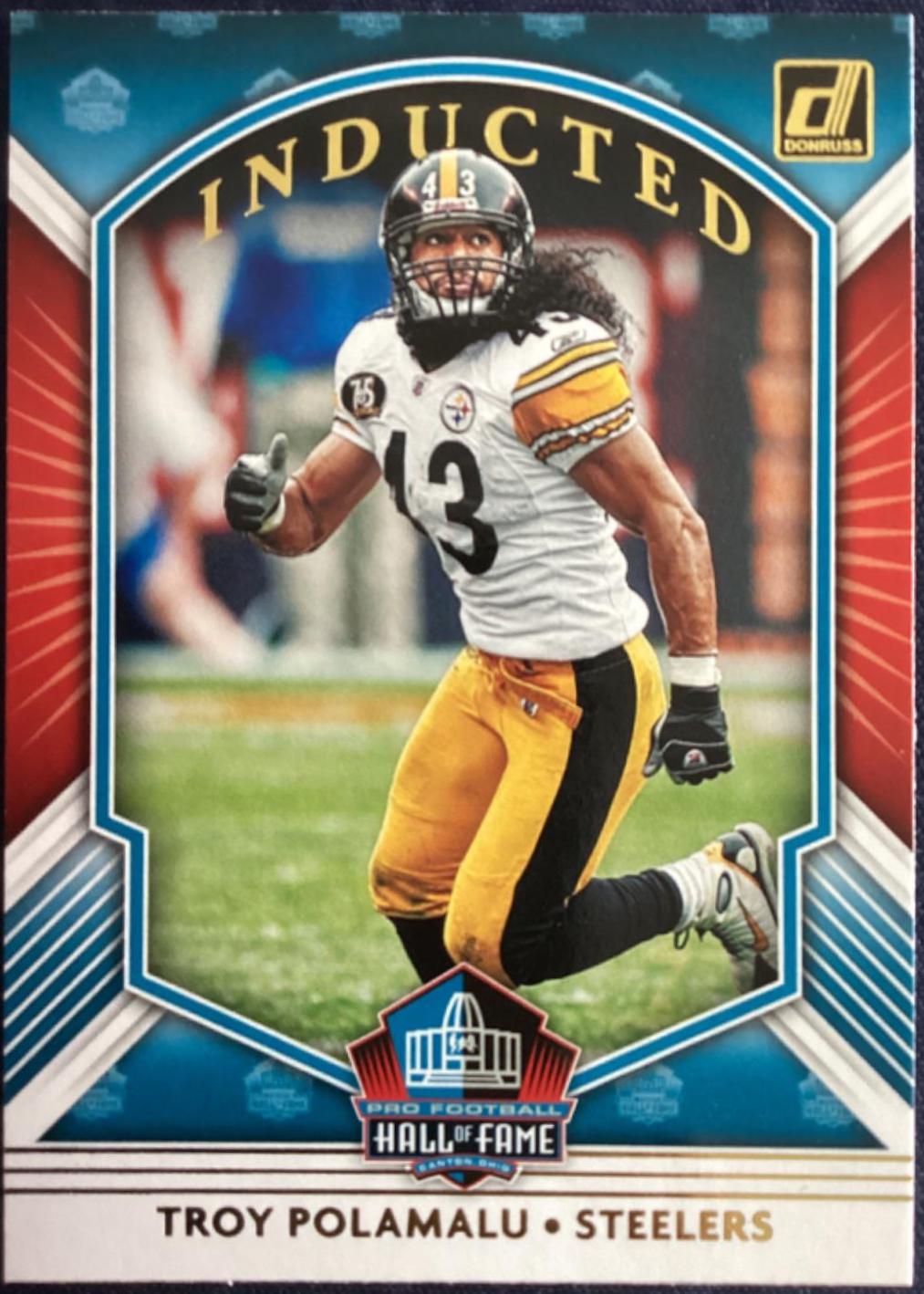 Troy Polamalu #I-TP Football Cards 2020 Panini Donruss Inducted