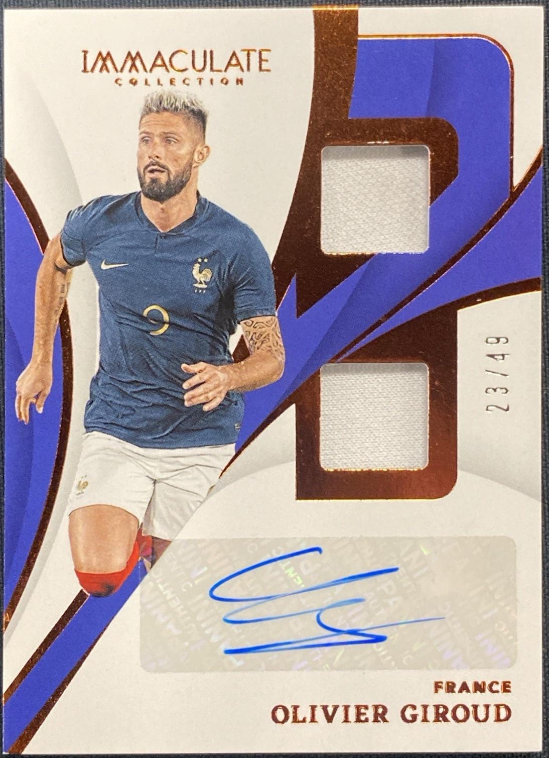Olivier Giroud #5 2024 Panini Immaculate Dual Swatch Autograph Soccer