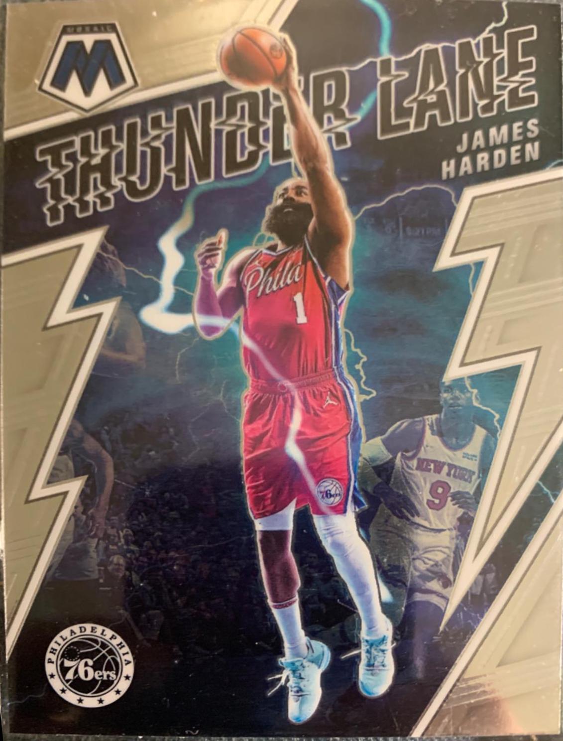 James Harden #5 Basketball Cards 2021 Panini Mosaic Thunder Lane