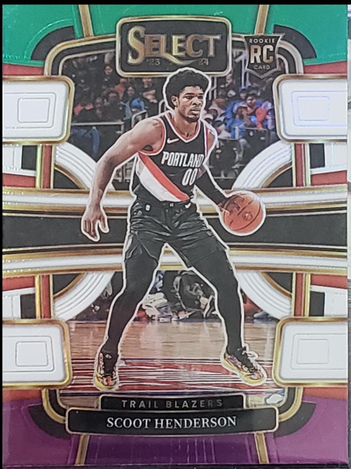 2023 Panini Select Scoot Henderson [Green White Purple Prizm] #77 card