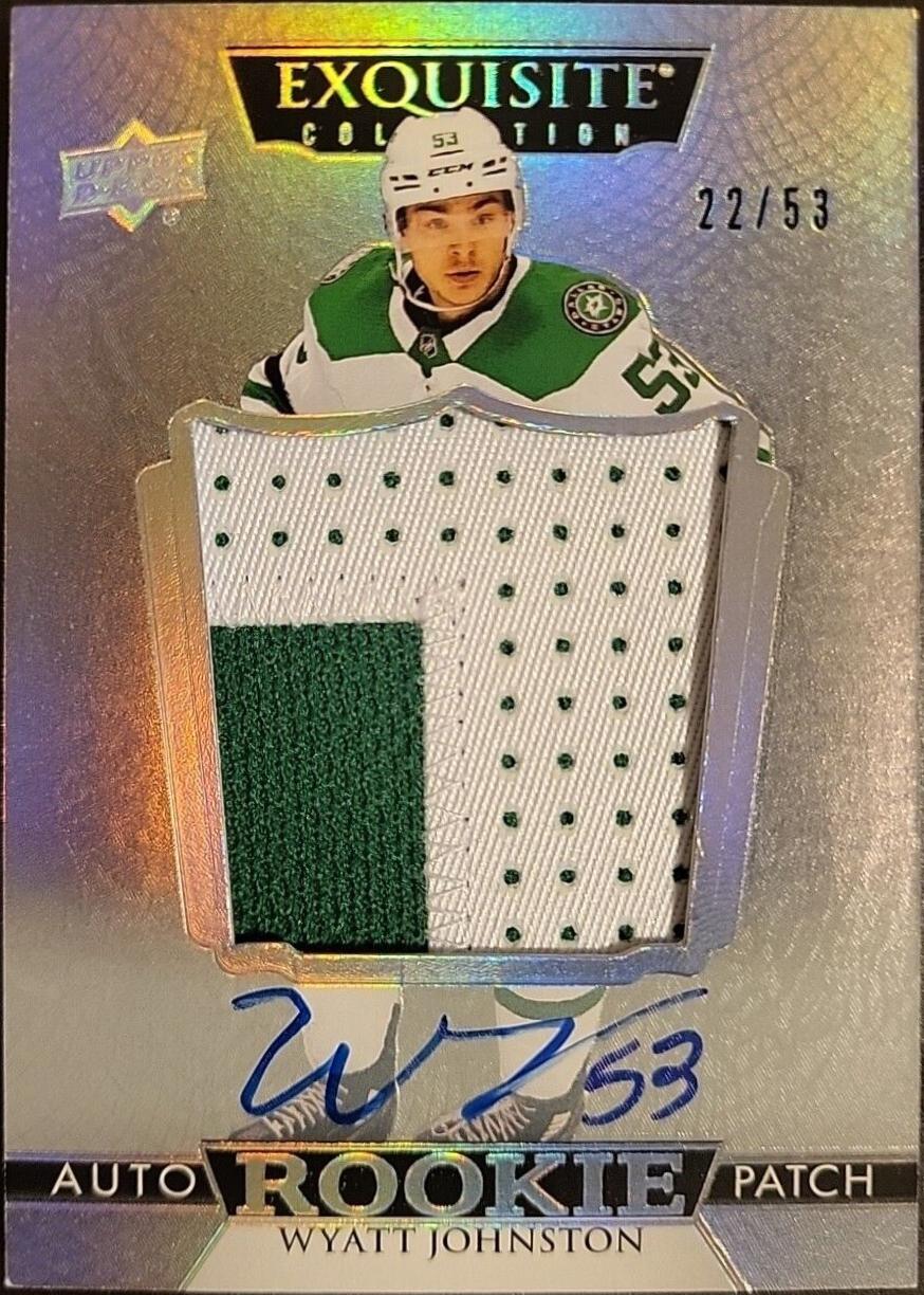 Wyatt Johnston #EC-WJ Hockey Cards 2022 Upper Deck The Cup Exquisite Rookie Auto Patch