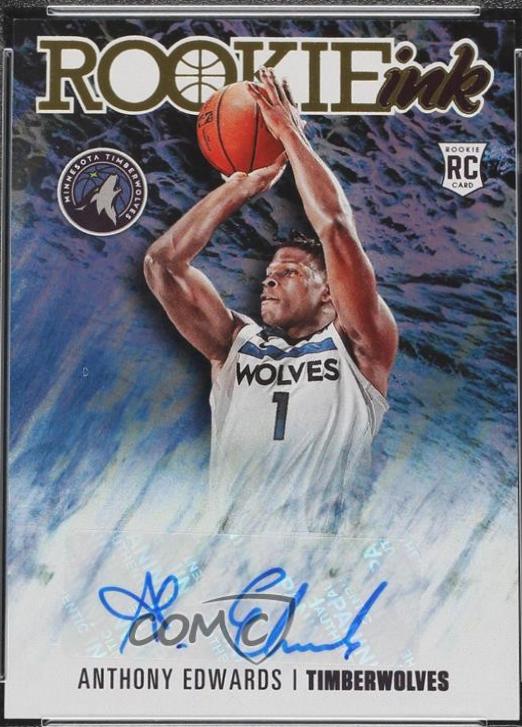 Anthony Edwards #RI-AED Basketball Cards 2020 Panini Hoops Rookie Ink