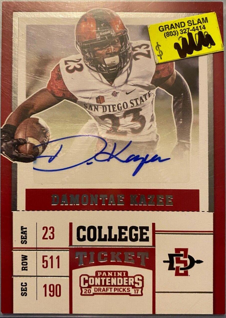 Damontae Kazee #273 Football Cards 2017 Panini Contenders Draft Picks