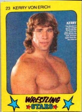 Kerry Von Erich #23 Wrestling Cards 1986 Monty Gum Wrestling Stars