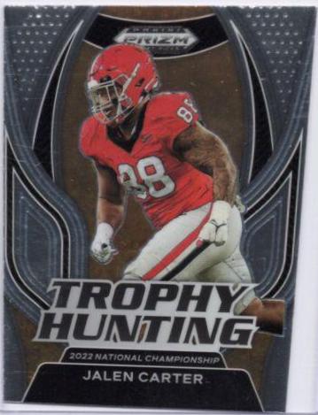Jalen Carter #TH-1 Football Cards 2023 Panini Prizm Draft Picks Trophy Hunting