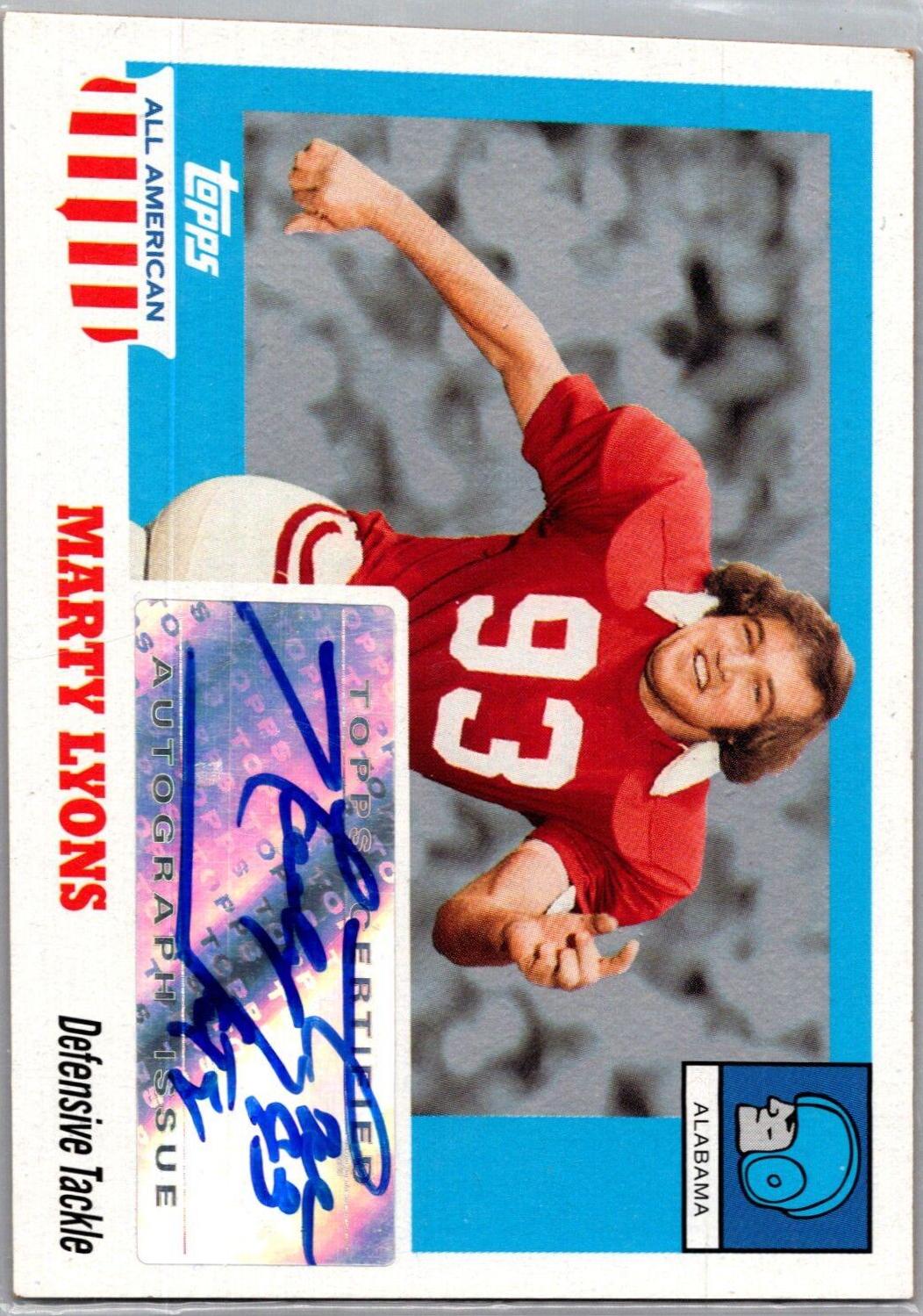 Marty Lyons #A-ML 2005 Topps All American Autograph Football