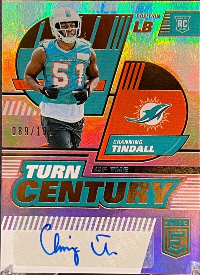 Channing Tindall #TC-86 Football Cards 2022 Panini Donruss Elite Turn of the Century Autographs