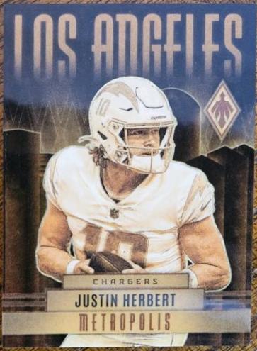 Justin Herbert #MET-2 Football Cards 2022 Panini Phoenix Metropolis