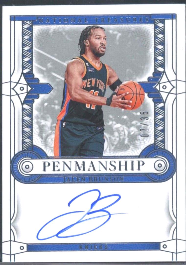 Jalen Brunson #5 Basketball Cards 2023 Panini National Treasures Penmanship