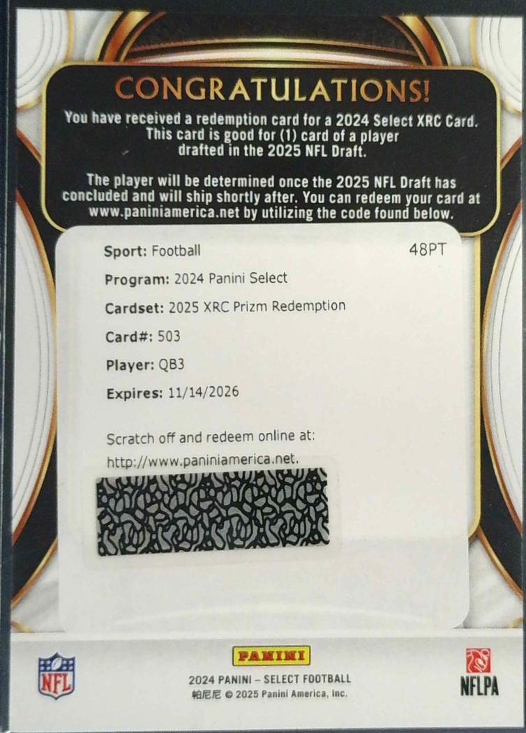 2024 Panini Select Tyler Shough [Black Prizm] #503 card