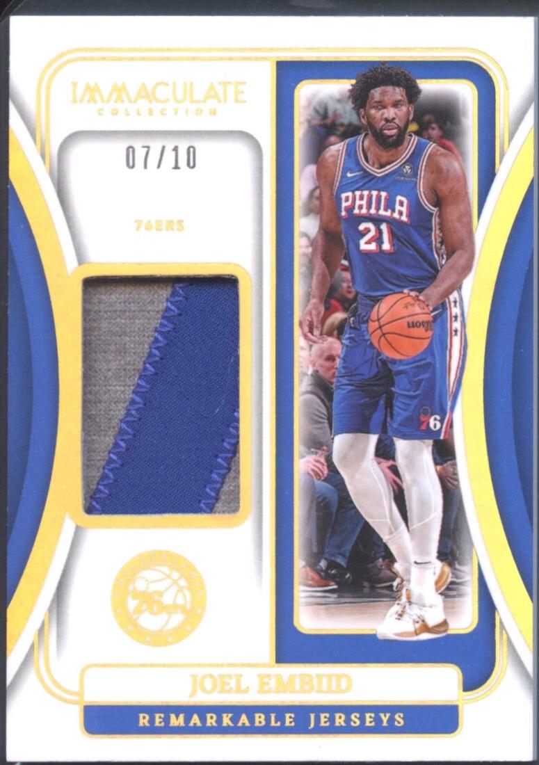 Joel Embiid #18 Basketball Cards 2023 Panini Immaculate Remarkable Jersey