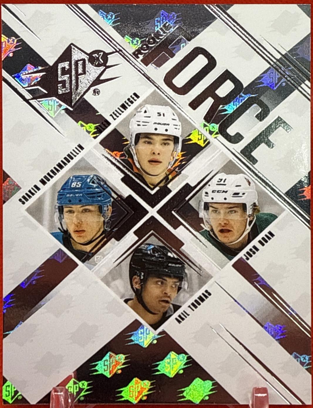 Olen Zellweger / Shakir Mukhamadullin / Josh Doan / Akil Thomas #SFR-ZMDT Hockey Cards 2024 SPx Force Rookie