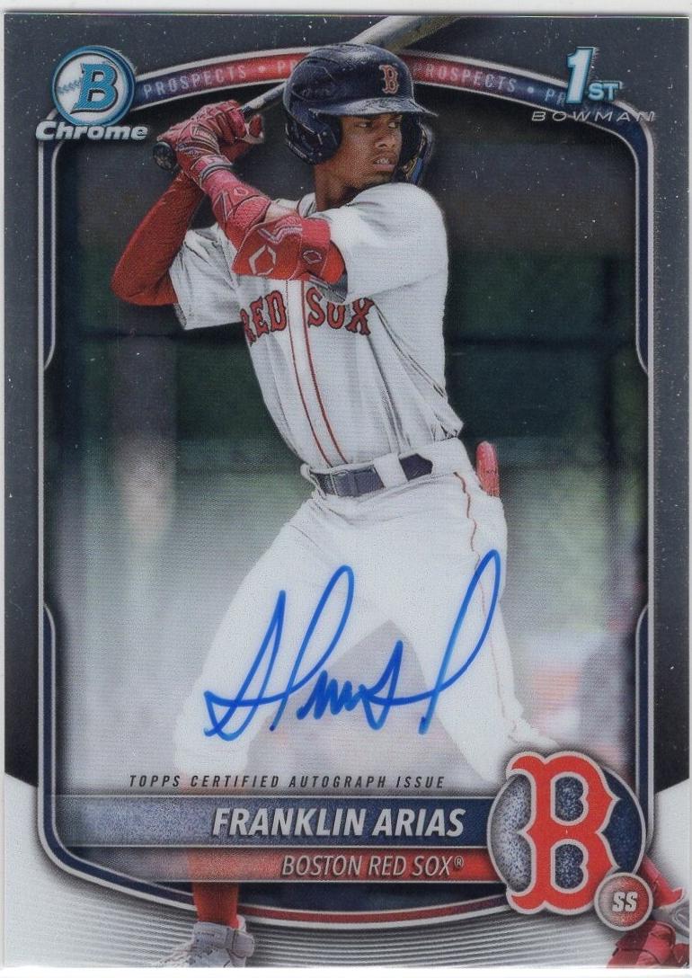 Franklin Arias #CPA-FA Baseball Cards 2025 Bowman Chrome Prospect Autograph