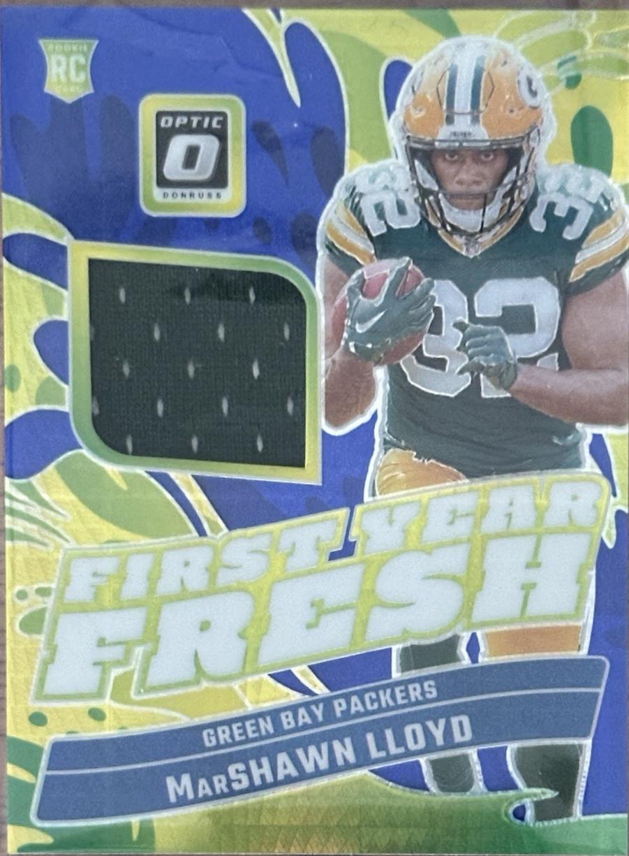MarShawn Lloyd #29 Football Cards 2024 Panini Donruss Optic First Year Fresh Blue Hyper