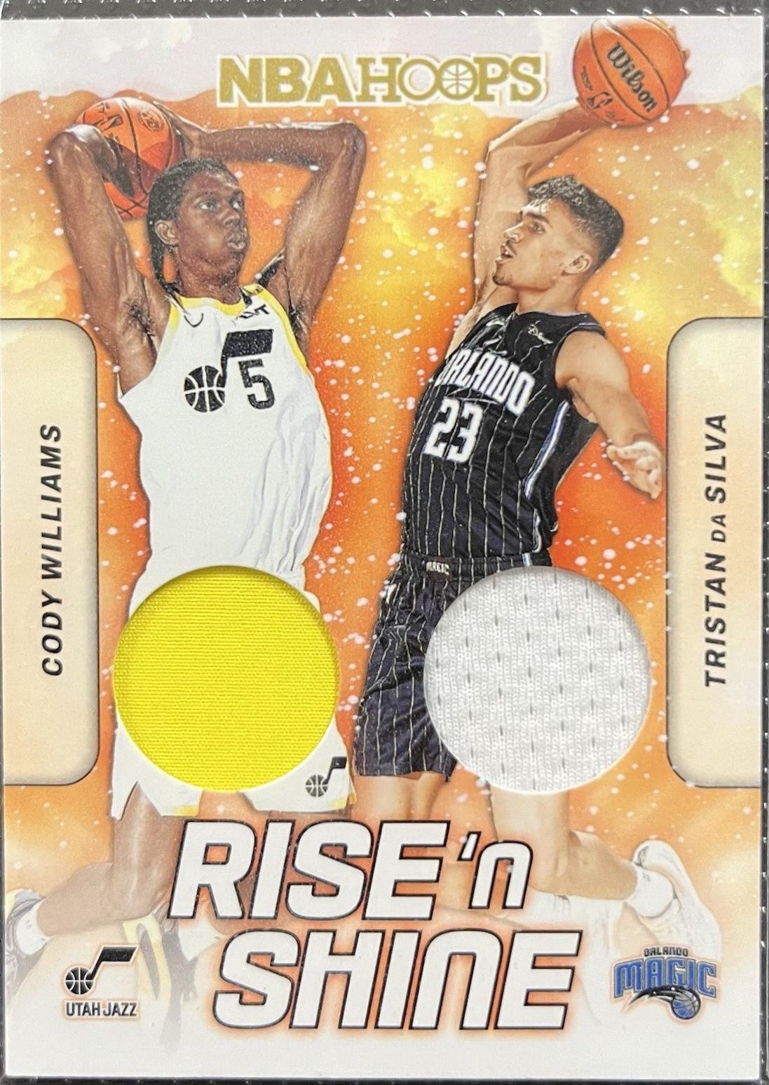 Cody Williams / Tristan da Silva #RSD-CTC Basketball Cards 2024 Panini NBA Hoops Rise N Shine Dual Memorabilia