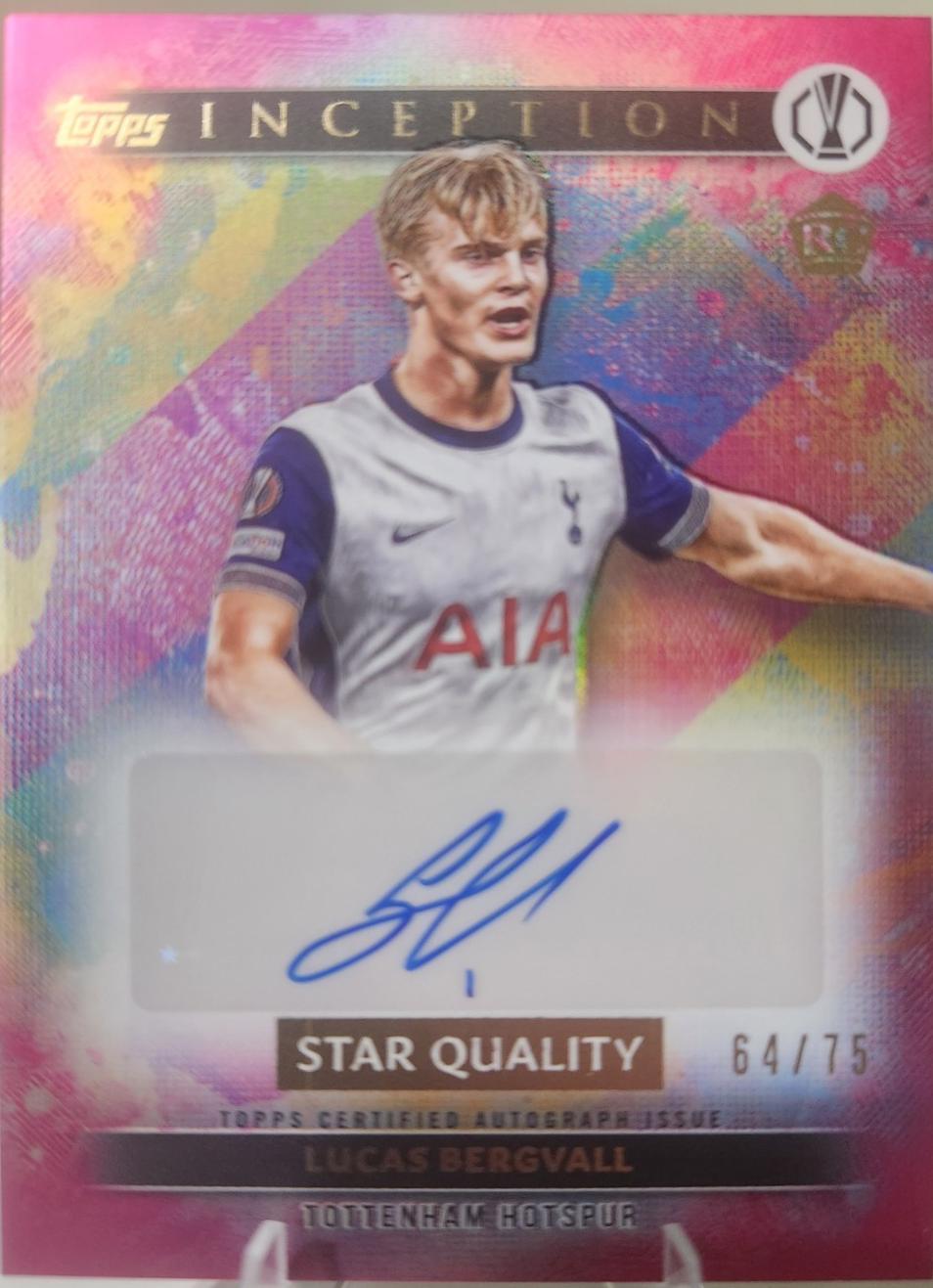 Lucas Bergvall #SQA-LB 2024 Topps Inception UEFA Star Quality Autograph