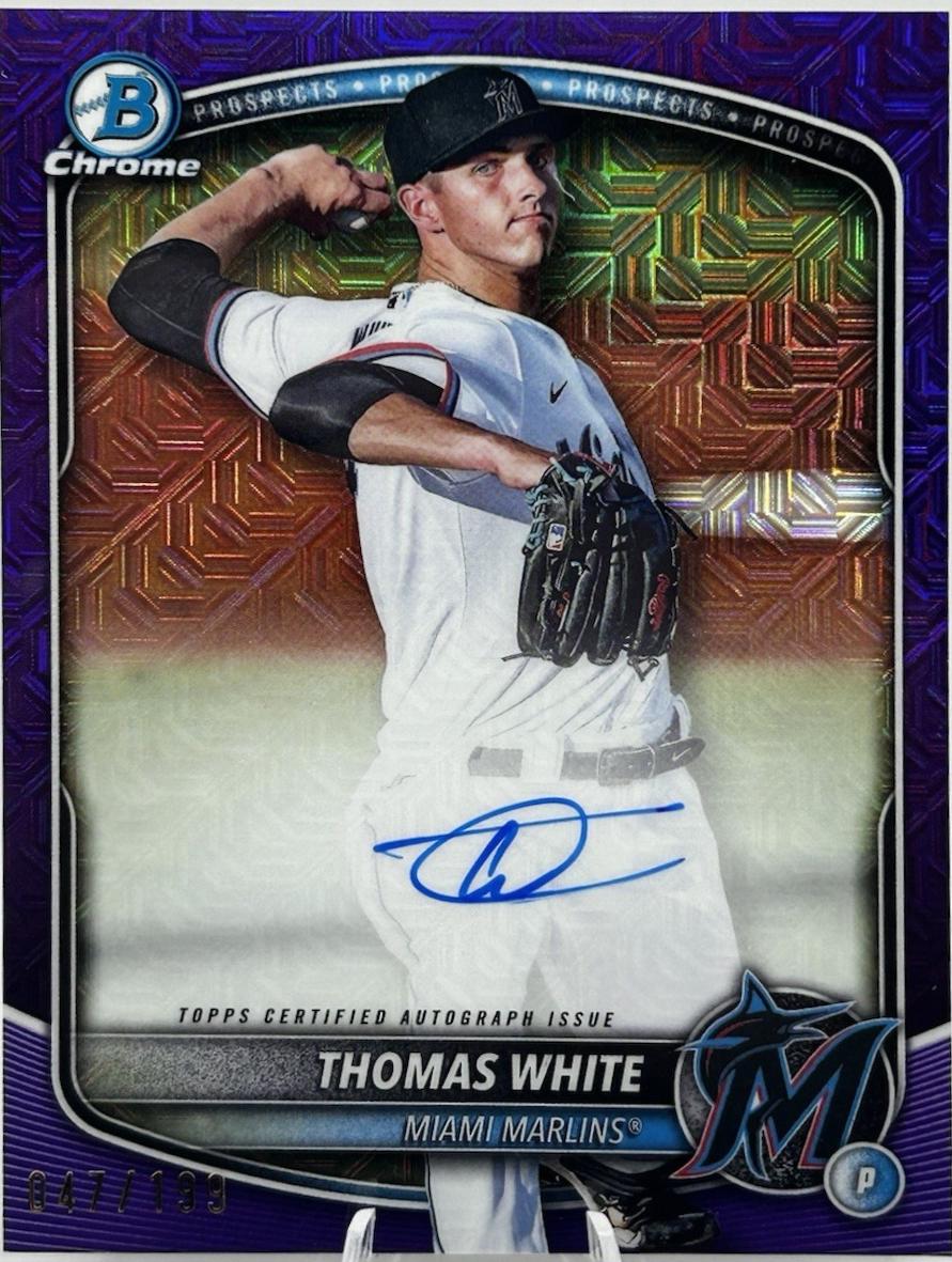 Thomas White #BMA-TW 2025 Bowman Chrome Mega Box Prospects Autograph Baseball