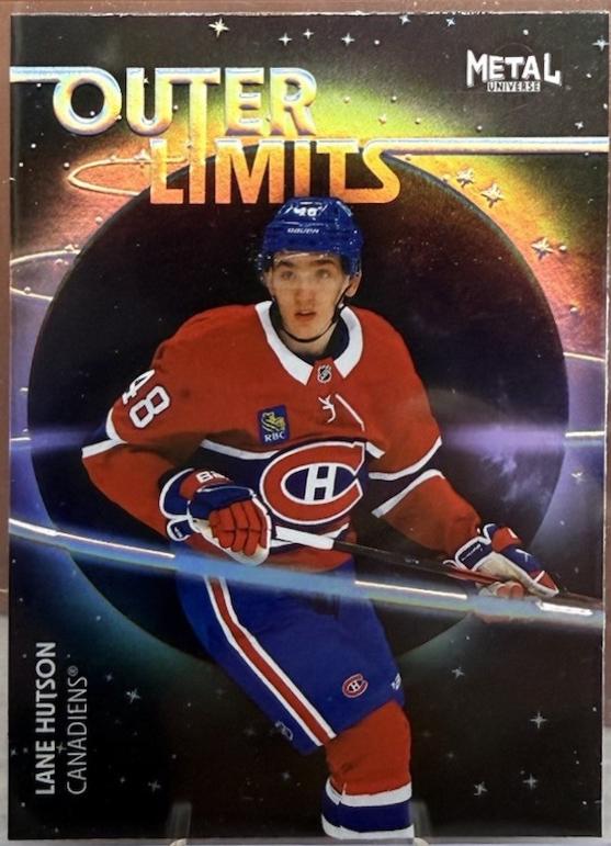 Lane Hutson #OL-90 2025-26 SkyBox Metal Universe Hockey Outer Limits