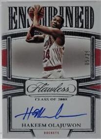 Hakeem Olajuwon #9 Basketball Cards 2022 Panini Flawless Enshrined Signature